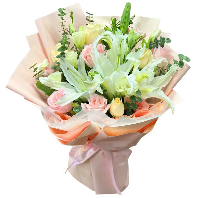 无锡10朵玫瑰百合混搭，爱是难忘时刻