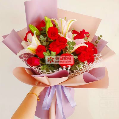 无锡18朵红玫瑰百合，真情相守一生